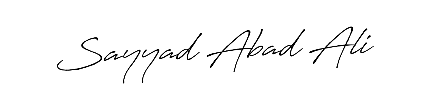 Create a beautiful signature design for name Sayyad Abad Ali. With this signature (Antro_Vectra_Bolder) fonts, you can make a handwritten signature for free. Sayyad Abad Ali signature style 7 images and pictures png