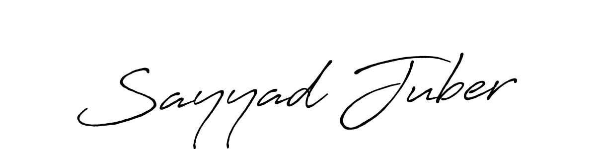 Create a beautiful signature design for name Sayyad Juber. With this signature (Antro_Vectra_Bolder) fonts, you can make a handwritten signature for free. Sayyad Juber signature style 7 images and pictures png