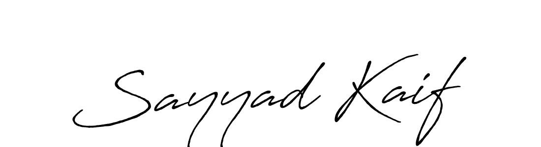 The best way (Antro_Vectra_Bolder) to make a short signature is to pick only two or three words in your name. The name Sayyad Kaif include a total of six letters. For converting this name. Sayyad Kaif signature style 7 images and pictures png