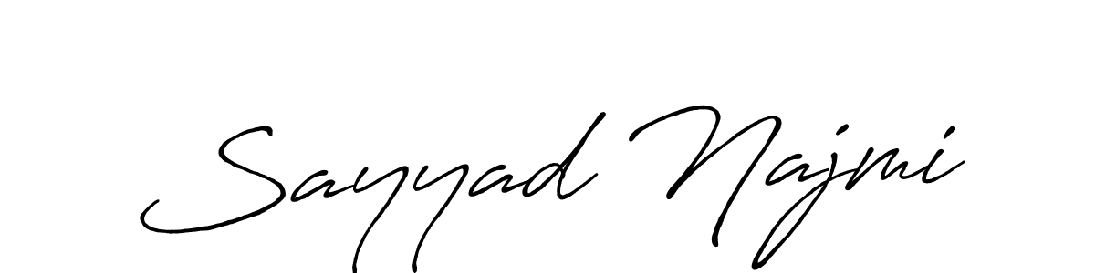 How to make Sayyad Najmi signature? Antro_Vectra_Bolder is a professional autograph style. Create handwritten signature for Sayyad Najmi name. Sayyad Najmi signature style 7 images and pictures png