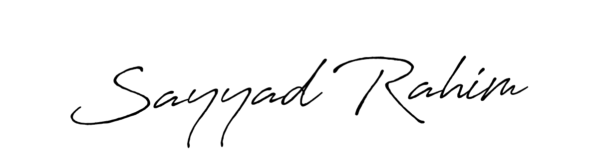 Use a signature maker to create a handwritten signature online. With this signature software, you can design (Antro_Vectra_Bolder) your own signature for name Sayyad Rahim. Sayyad Rahim signature style 7 images and pictures png