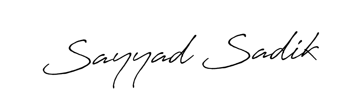 Use a signature maker to create a handwritten signature online. With this signature software, you can design (Antro_Vectra_Bolder) your own signature for name Sayyad Sadik. Sayyad Sadik signature style 7 images and pictures png