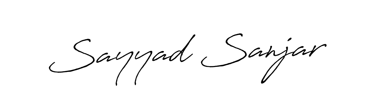 How to make Sayyad Sanjar name signature. Use Antro_Vectra_Bolder style for creating short signs online. This is the latest handwritten sign. Sayyad Sanjar signature style 7 images and pictures png