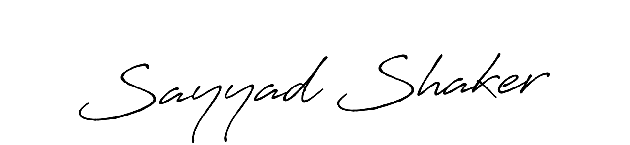 How to make Sayyad Shaker name signature. Use Antro_Vectra_Bolder style for creating short signs online. This is the latest handwritten sign. Sayyad Shaker signature style 7 images and pictures png
