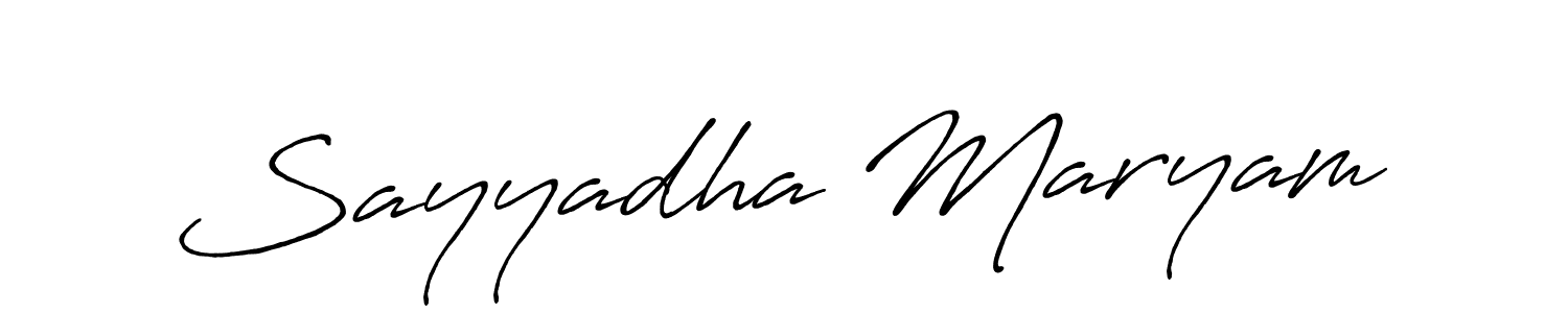 How to make Sayyadha Maryam signature? Antro_Vectra_Bolder is a professional autograph style. Create handwritten signature for Sayyadha Maryam name. Sayyadha Maryam signature style 7 images and pictures png