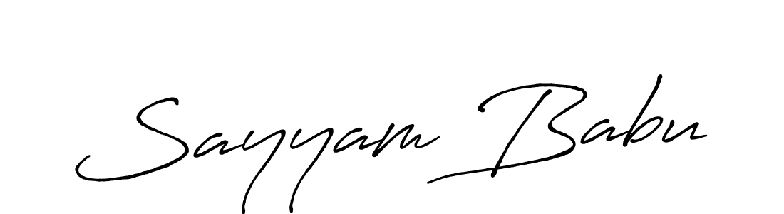 Make a beautiful signature design for name Sayyam Babu. With this signature (Antro_Vectra_Bolder) style, you can create a handwritten signature for free. Sayyam Babu signature style 7 images and pictures png