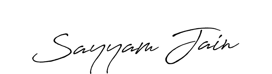 Sayyam Jain stylish signature style. Best Handwritten Sign (Antro_Vectra_Bolder) for my name. Handwritten Signature Collection Ideas for my name Sayyam Jain. Sayyam Jain signature style 7 images and pictures png