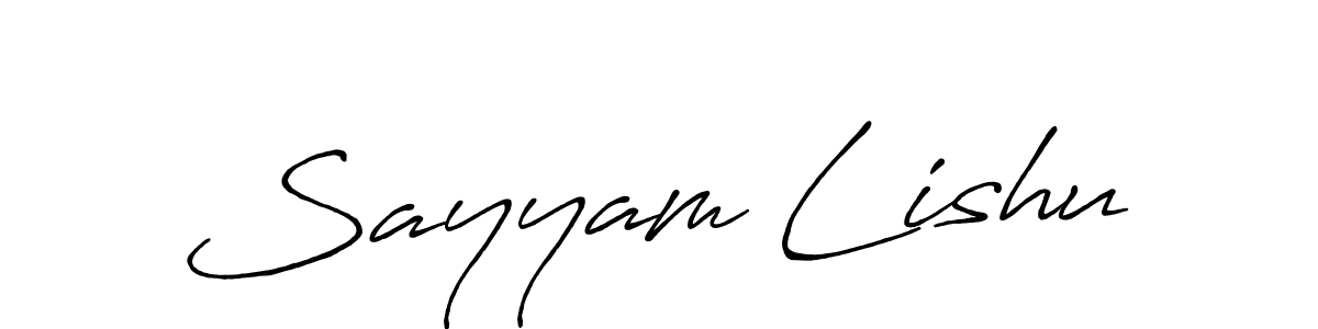 The best way (Antro_Vectra_Bolder) to make a short signature is to pick only two or three words in your name. The name Sayyam Lishu include a total of six letters. For converting this name. Sayyam Lishu signature style 7 images and pictures png