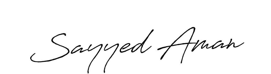 Design your own signature with our free online signature maker. With this signature software, you can create a handwritten (Antro_Vectra_Bolder) signature for name Sayyed Aman. Sayyed Aman signature style 7 images and pictures png