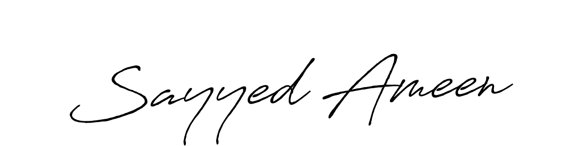 Use a signature maker to create a handwritten signature online. With this signature software, you can design (Antro_Vectra_Bolder) your own signature for name Sayyed Ameen. Sayyed Ameen signature style 7 images and pictures png
