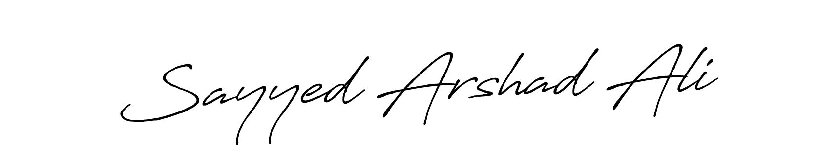 How to make Sayyed Arshad Ali name signature. Use Antro_Vectra_Bolder style for creating short signs online. This is the latest handwritten sign. Sayyed Arshad Ali signature style 7 images and pictures png