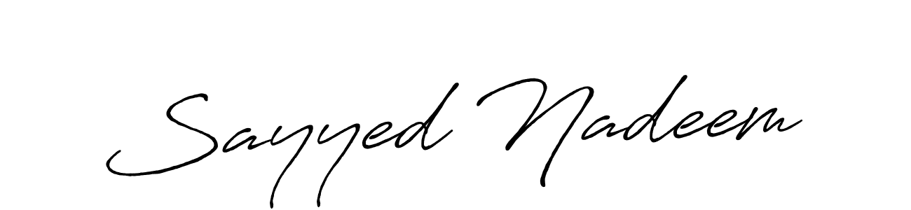 How to make Sayyed Nadeem name signature. Use Antro_Vectra_Bolder style for creating short signs online. This is the latest handwritten sign. Sayyed Nadeem signature style 7 images and pictures png