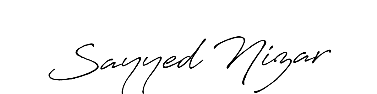 Use a signature maker to create a handwritten signature online. With this signature software, you can design (Antro_Vectra_Bolder) your own signature for name Sayyed Nizar. Sayyed Nizar signature style 7 images and pictures png