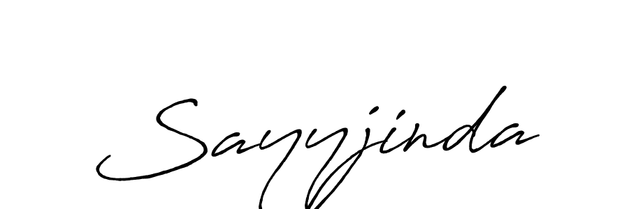 Use a signature maker to create a handwritten signature online. With this signature software, you can design (Antro_Vectra_Bolder) your own signature for name Sayyjinda. Sayyjinda signature style 7 images and pictures png
