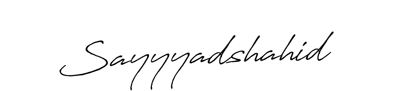 The best way (Antro_Vectra_Bolder) to make a short signature is to pick only two or three words in your name. The name Sayyyadshahid include a total of six letters. For converting this name. Sayyyadshahid signature style 7 images and pictures png