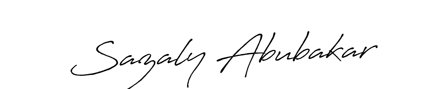 Make a beautiful signature design for name Sazaly Abubakar. With this signature (Antro_Vectra_Bolder) style, you can create a handwritten signature for free. Sazaly Abubakar signature style 7 images and pictures png