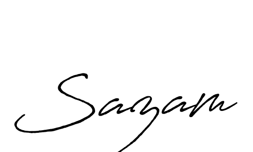 Create a beautiful signature design for name Sazam. With this signature (Antro_Vectra_Bolder) fonts, you can make a handwritten signature for free. Sazam signature style 7 images and pictures png