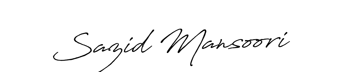 Sazid Mansoori stylish signature style. Best Handwritten Sign (Antro_Vectra_Bolder) for my name. Handwritten Signature Collection Ideas for my name Sazid Mansoori. Sazid Mansoori signature style 7 images and pictures png