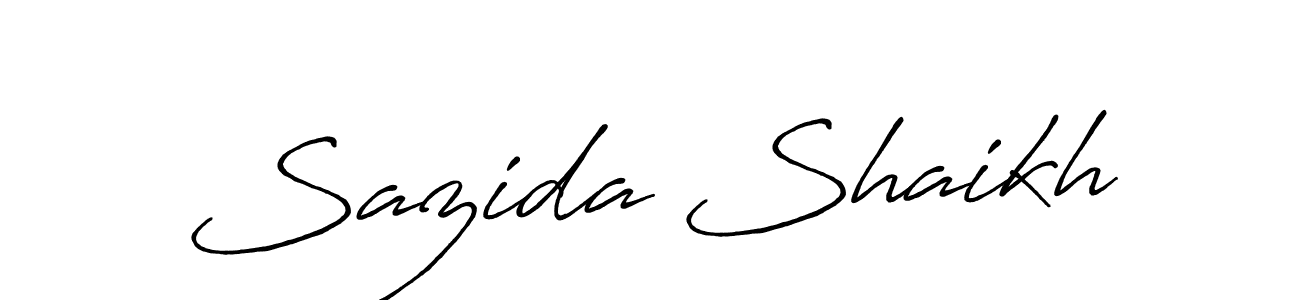 Create a beautiful signature design for name Sazida Shaikh. With this signature (Antro_Vectra_Bolder) fonts, you can make a handwritten signature for free. Sazida Shaikh signature style 7 images and pictures png