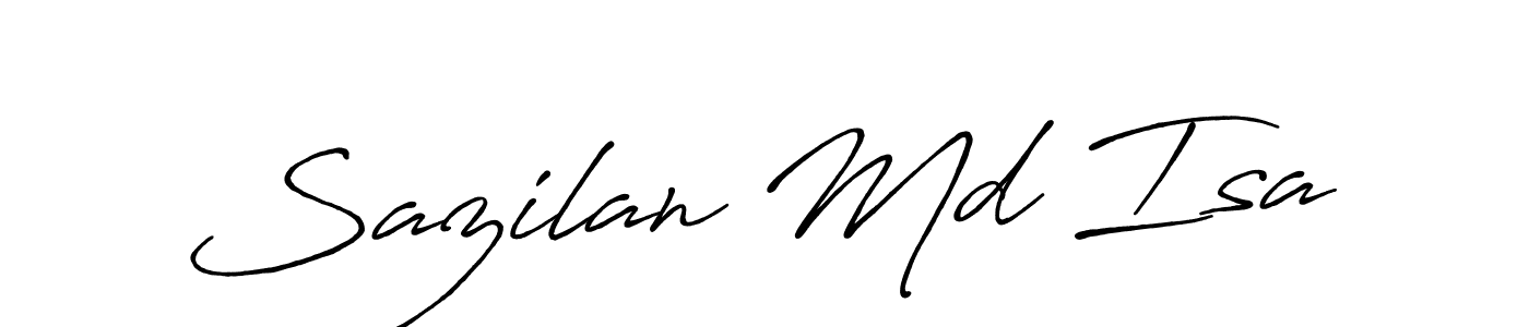 Use a signature maker to create a handwritten signature online. With this signature software, you can design (Antro_Vectra_Bolder) your own signature for name Sazilan Md Isa. Sazilan Md Isa signature style 7 images and pictures png