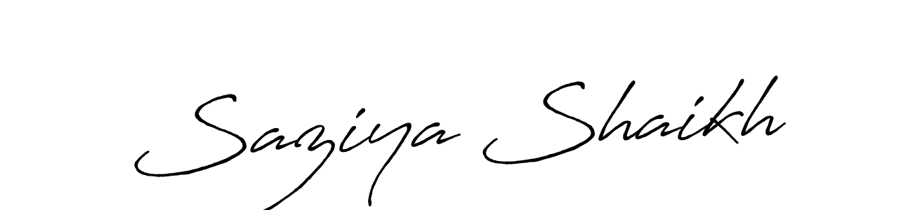 Also we have Saziya Shaikh name is the best signature style. Create professional handwritten signature collection using Antro_Vectra_Bolder autograph style. Saziya Shaikh signature style 7 images and pictures png