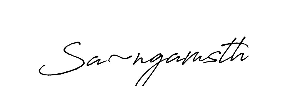 Here are the top 10 professional signature styles for the name Sa~ngamsth. These are the best autograph styles you can use for your name. Sa~ngamsth signature style 7 images and pictures png