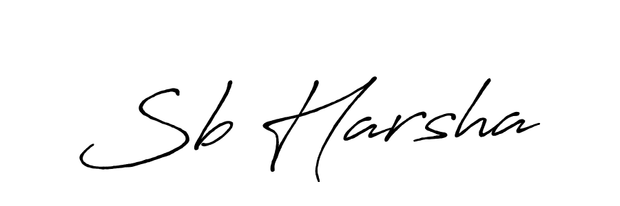 Make a beautiful signature design for name Sb Harsha. With this signature (Antro_Vectra_Bolder) style, you can create a handwritten signature for free. Sb Harsha signature style 7 images and pictures png