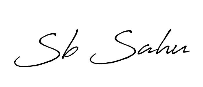 How to make Sb Sahu name signature. Use Antro_Vectra_Bolder style for creating short signs online. This is the latest handwritten sign. Sb Sahu signature style 7 images and pictures png