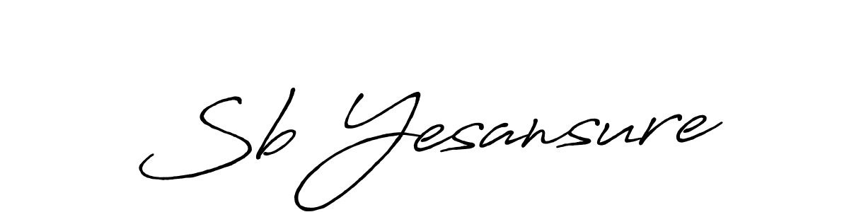 Use a signature maker to create a handwritten signature online. With this signature software, you can design (Antro_Vectra_Bolder) your own signature for name Sb Yesansure. Sb Yesansure signature style 7 images and pictures png