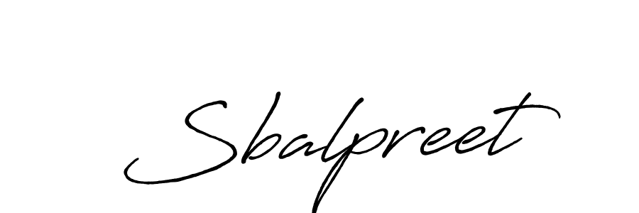 Create a beautiful signature design for name Sbalpreet. With this signature (Antro_Vectra_Bolder) fonts, you can make a handwritten signature for free. Sbalpreet signature style 7 images and pictures png