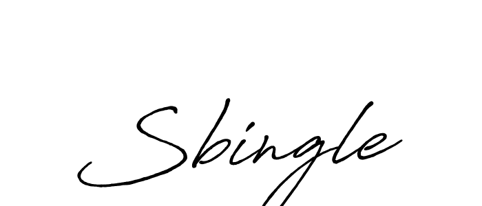 Make a beautiful signature design for name Sbingle. With this signature (Antro_Vectra_Bolder) style, you can create a handwritten signature for free. Sbingle signature style 7 images and pictures png