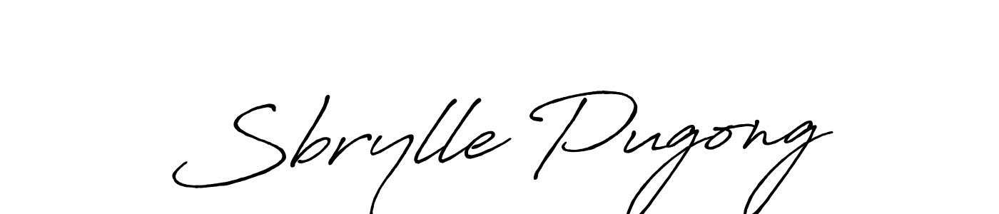 How to make Sbrylle Pugong name signature. Use Antro_Vectra_Bolder style for creating short signs online. This is the latest handwritten sign. Sbrylle Pugong signature style 7 images and pictures png