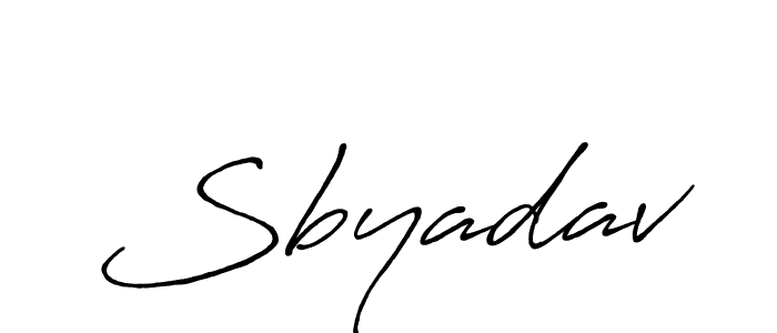 Use a signature maker to create a handwritten signature online. With this signature software, you can design (Antro_Vectra_Bolder) your own signature for name Sbyadav. Sbyadav signature style 7 images and pictures png