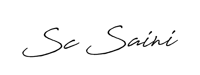 Sc Saini stylish signature style. Best Handwritten Sign (Antro_Vectra_Bolder) for my name. Handwritten Signature Collection Ideas for my name Sc Saini. Sc Saini signature style 7 images and pictures png