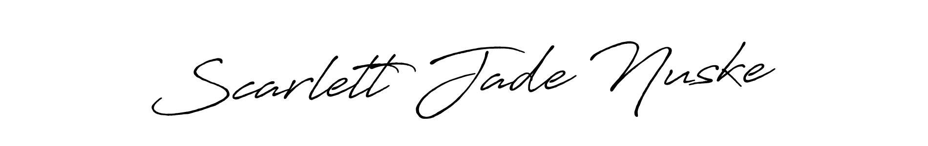 Antro_Vectra_Bolder is a professional signature style that is perfect for those who want to add a touch of class to their signature. It is also a great choice for those who want to make their signature more unique. Get Scarlett Jade Nuske name to fancy signature for free. Scarlett Jade Nuske signature style 7 images and pictures png