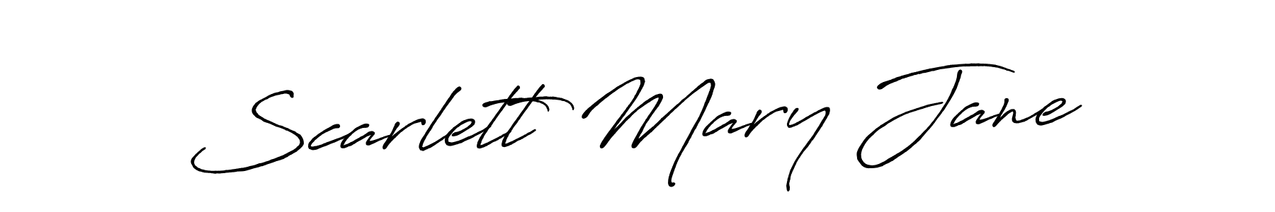 Design your own signature with our free online signature maker. With this signature software, you can create a handwritten (Antro_Vectra_Bolder) signature for name Scarlett Mary Jane. Scarlett Mary Jane signature style 7 images and pictures png