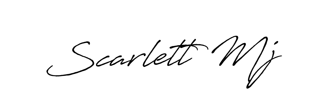 How to make Scarlett Mj name signature. Use Antro_Vectra_Bolder style for creating short signs online. This is the latest handwritten sign. Scarlett Mj signature style 7 images and pictures png