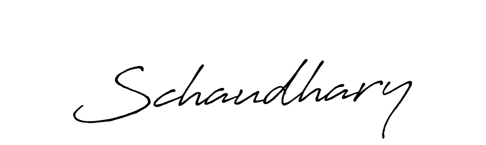 Make a beautiful signature design for name Schaudhary. With this signature (Antro_Vectra_Bolder) style, you can create a handwritten signature for free. Schaudhary signature style 7 images and pictures png