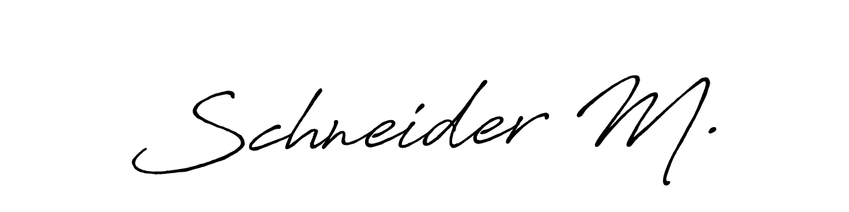 How to make Schneider M. name signature. Use Antro_Vectra_Bolder style for creating short signs online. This is the latest handwritten sign. Schneider M. signature style 7 images and pictures png