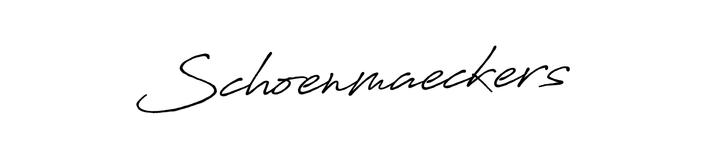 Create a beautiful signature design for name Schoenmaeckers. With this signature (Antro_Vectra_Bolder) fonts, you can make a handwritten signature for free. Schoenmaeckers signature style 7 images and pictures png