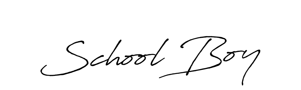 Similarly Antro_Vectra_Bolder is the best handwritten signature design. Signature creator online .You can use it as an online autograph creator for name School Boy. School Boy signature style 7 images and pictures png