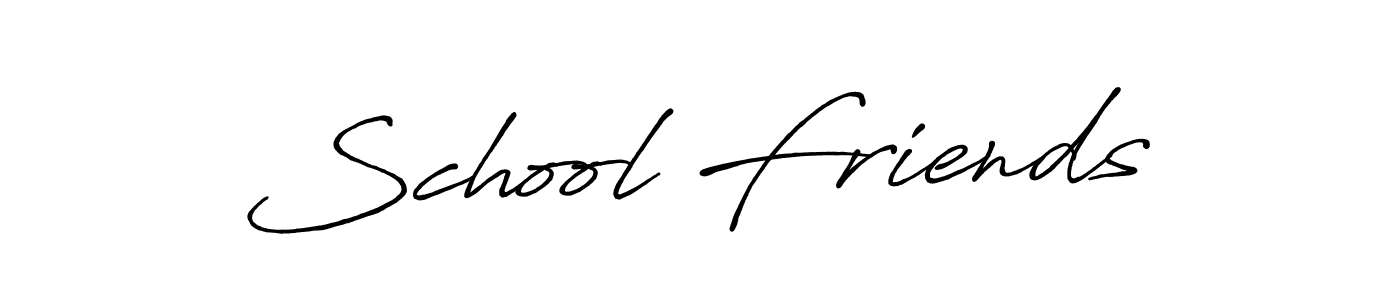 How to make School Friends name signature. Use Antro_Vectra_Bolder style for creating short signs online. This is the latest handwritten sign. School Friends signature style 7 images and pictures png