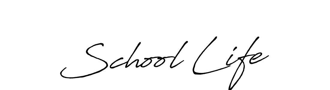 Also we have School Life name is the best signature style. Create professional handwritten signature collection using Antro_Vectra_Bolder autograph style. School Life signature style 7 images and pictures png