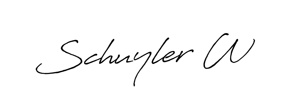 How to make Schuyler W signature? Antro_Vectra_Bolder is a professional autograph style. Create handwritten signature for Schuyler W name. Schuyler W signature style 7 images and pictures png