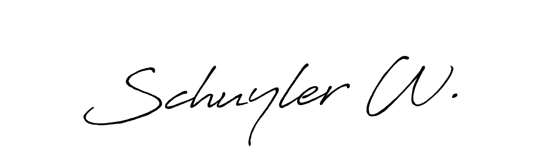 It looks lik you need a new signature style for name Schuyler W.. Design unique handwritten (Antro_Vectra_Bolder) signature with our free signature maker in just a few clicks. Schuyler W. signature style 7 images and pictures png