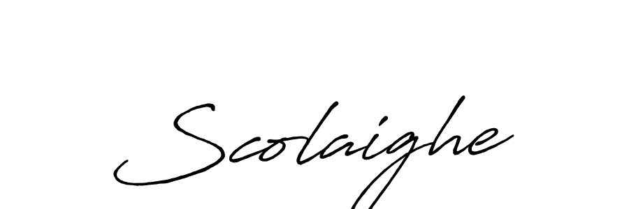 Create a beautiful signature design for name Scolaighe. With this signature (Antro_Vectra_Bolder) fonts, you can make a handwritten signature for free. Scolaighe signature style 7 images and pictures png
