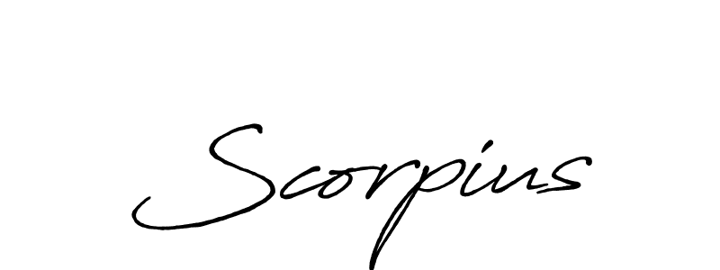 Scorpius stylish signature style. Best Handwritten Sign (Antro_Vectra_Bolder) for my name. Handwritten Signature Collection Ideas for my name Scorpius. Scorpius signature style 7 images and pictures png