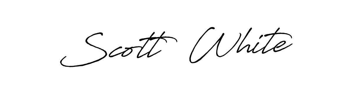 Make a beautiful signature design for name Scott  White. With this signature (Antro_Vectra_Bolder) style, you can create a handwritten signature for free. Scott  White signature style 7 images and pictures png