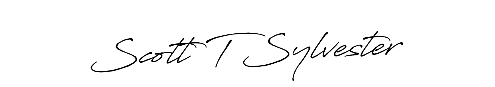 Make a beautiful signature design for name Scott T Sylvester. With this signature (Antro_Vectra_Bolder) style, you can create a handwritten signature for free. Scott T Sylvester signature style 7 images and pictures png