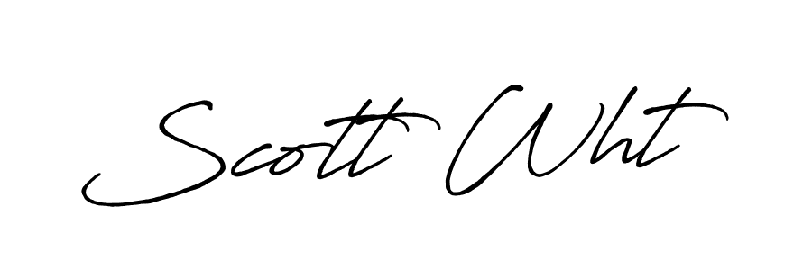 Make a beautiful signature design for name Scott Wht. With this signature (Antro_Vectra_Bolder) style, you can create a handwritten signature for free. Scott Wht signature style 7 images and pictures png